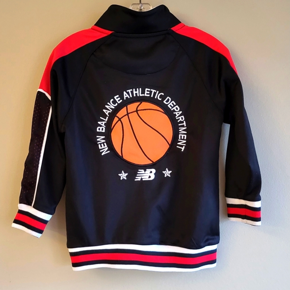 New Balance black and red athletic zip up sweater